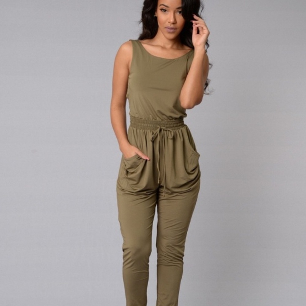 Fashionnova Olive Green Sexy Jumpsuit size L